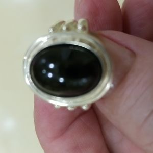 Sterling silver black onyx ring